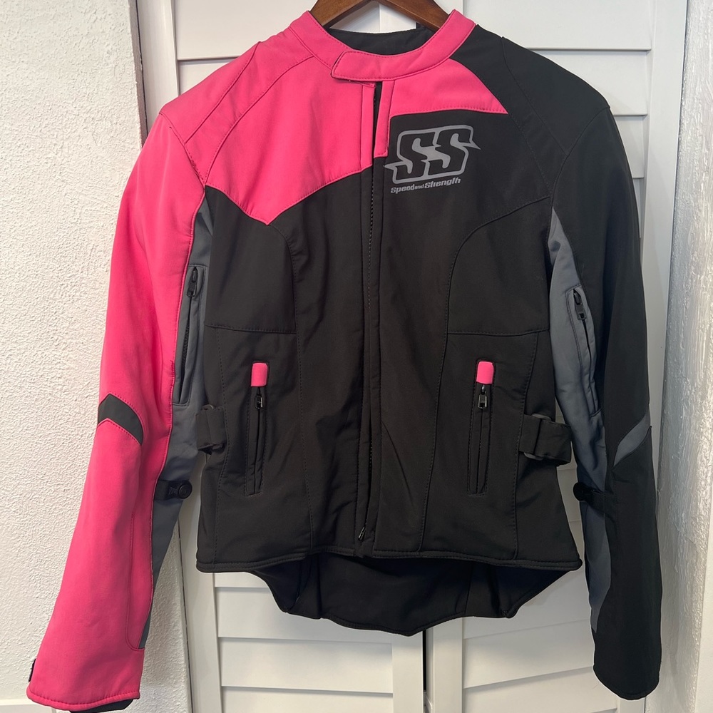 Women’s Black/pink motorcycle jacket